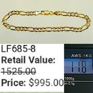 14 kt yellow gold Mens 9.5 inch (4mm) bracelet